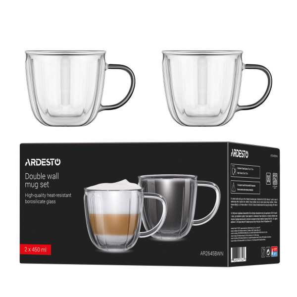 Набір чашок Ardesto AR2645BWN 350 мл 2 шт