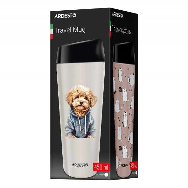 Термочашка Ardesto Coffee Time Maltipoo AR2645MP 450 мл бежева