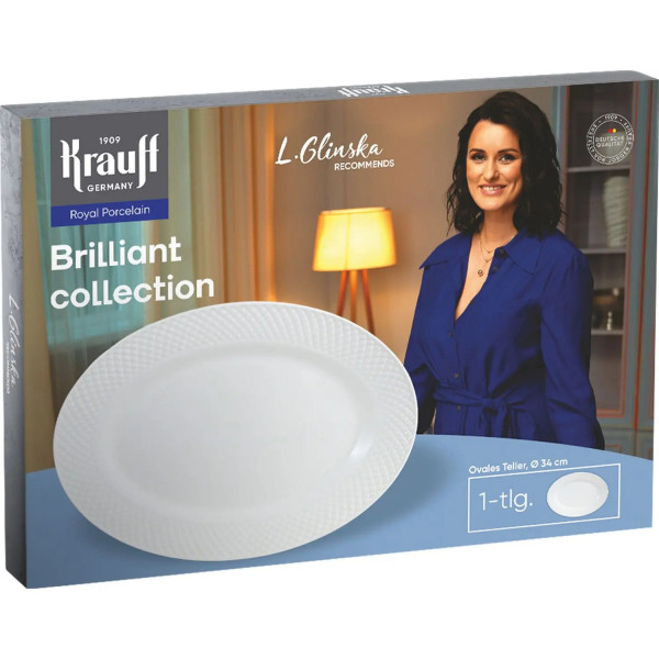 Блюдо овальне Krauff Brilliant collection 21-316-009 34 см біле