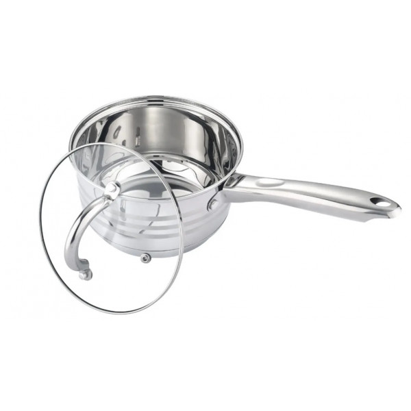 Ківш з кришкою Bohmann BH-3138-16 16 см 2 л сріблястий