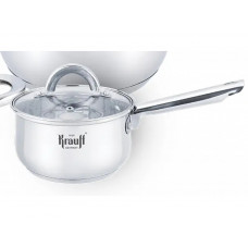 Ківш із кришкою Krauff Steil 26-238-072 1.2 л 14 см сріблястий