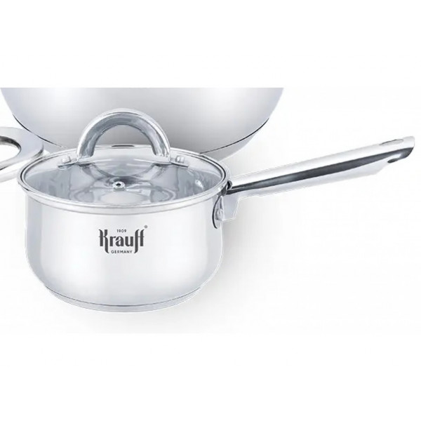 Ківш із кришкою Krauff Steil 26-238-072 1.2 л 14 см сріблястий