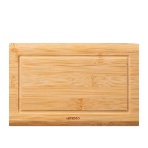 Кухонна дошка з жолобом Ardesto Midori AR1425BM 25х16х1.5 см бежева