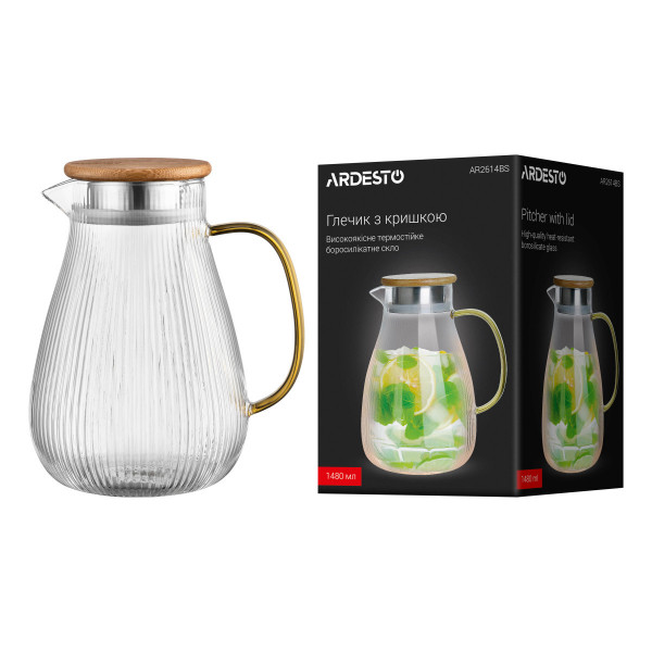 Глек з кришкою Ardesto AR2614BS 1480 мл