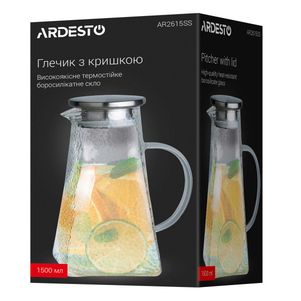 Глек з кришкою Ardesto AR2615SS 1500 мл