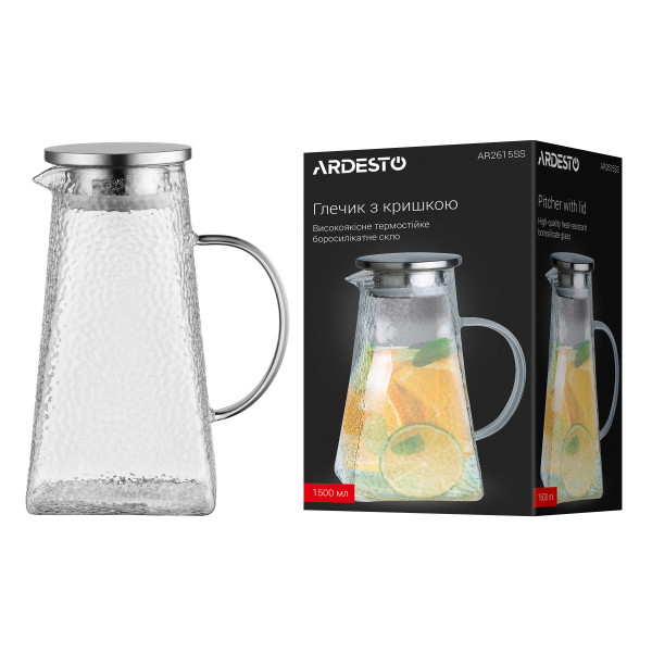 Глек з кришкою Ardesto AR2615SS 1500 мл