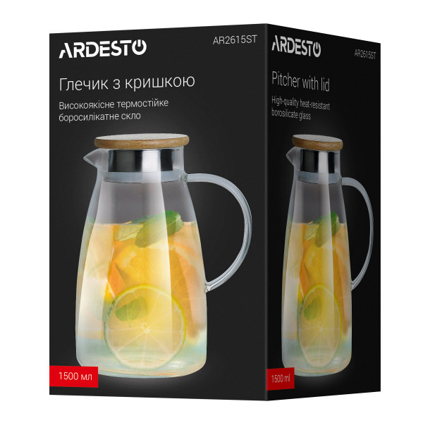 Глечик з кришкою Ardesto AR2615ST 1500 мл