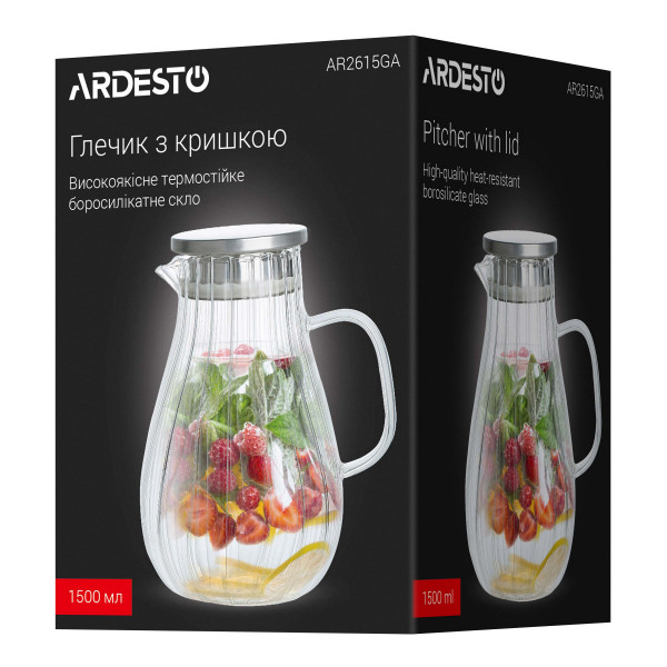 Глек з кришкою Ardesto Iceberg AR2615GA 1500 мл