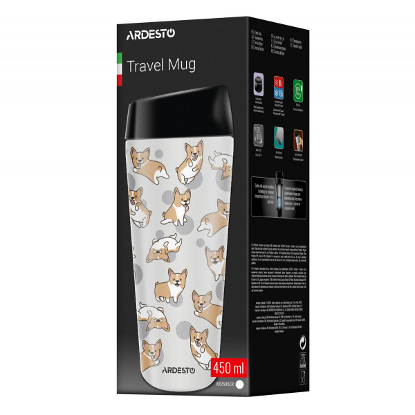 Термочашка Ardesto Coffee Time Corgi AR2645CR 450 мл біла