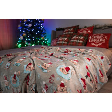 Плед Ardesto Flannel Різдвяні котики ART0120PB 160х200 см бежевий