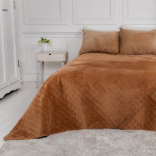 Покривало двоспальне ТЕП Velour Ромб 4-00516-22388 180х240 см кавове