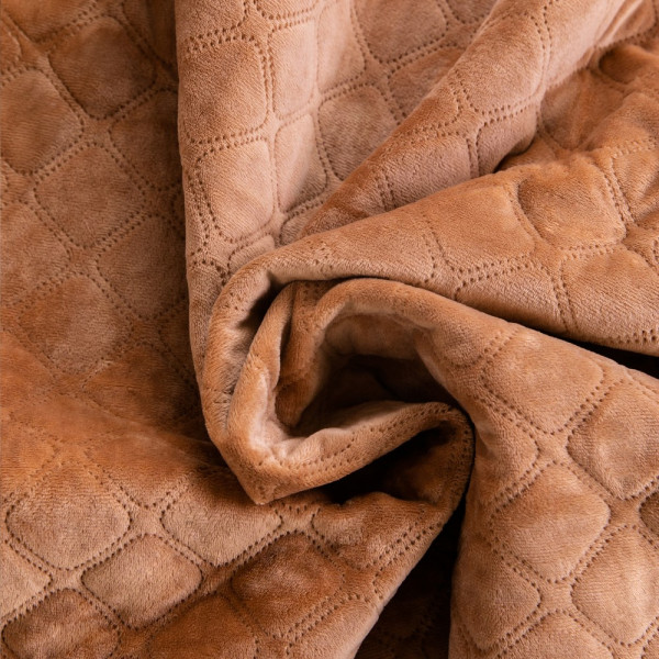 Покривало двоспальне ТЕП Velour Ромб 4-00516-22388 180х240 см кавове