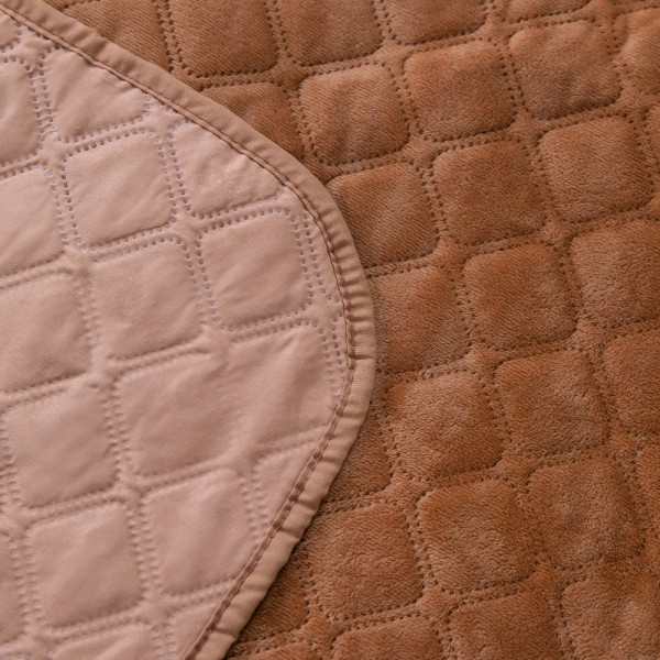 Покривало двоспальне ТЕП Velour Ромб 4-00516-22388 180х240 см кавове