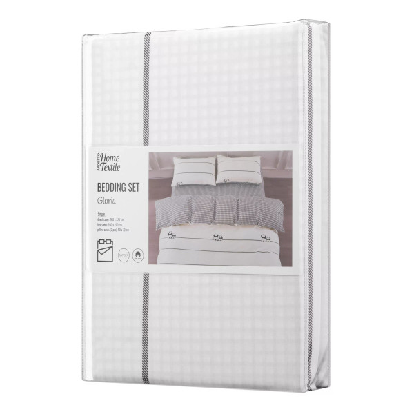 Постільна білизна полуторна Ardesto Gloria Панди клітка ART1622PW 160х220 см