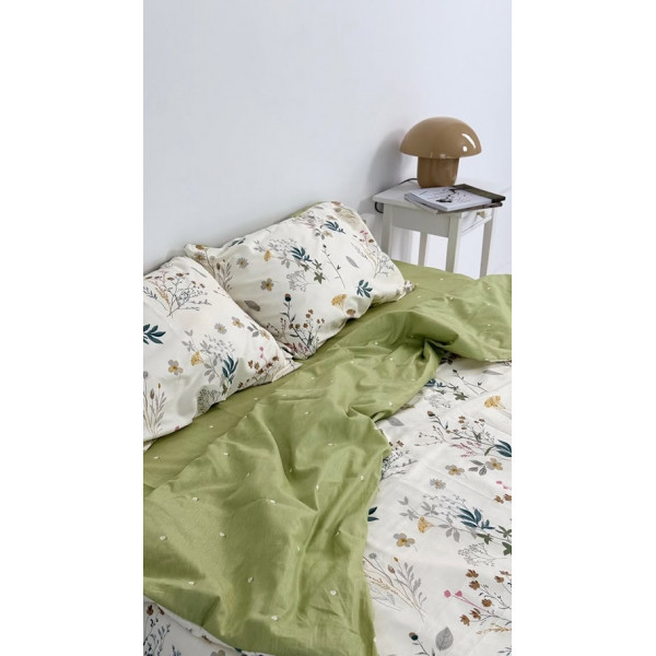 Постільна білизна сімейна Dushka Home Сатин 21076 160х215х2 см