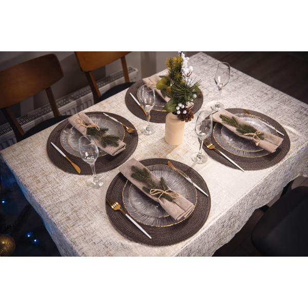 Скатертина Ardesto Shine ART08SG 140х180 см золотиста