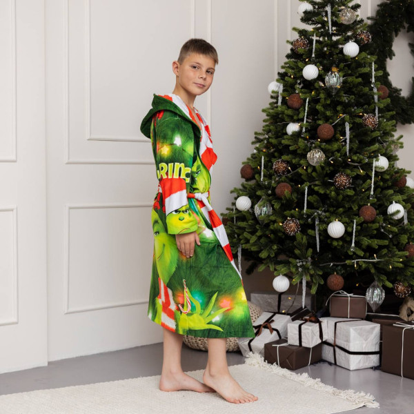 Халат дитячий з плюшевого велюру Grinch №2 18259 146-152 см