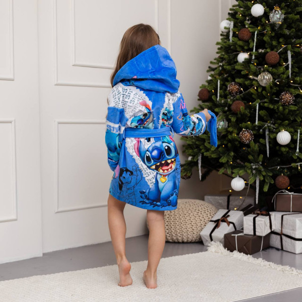 Халат дитячий з плюшевого велюру Stitch 18158 158-164 см