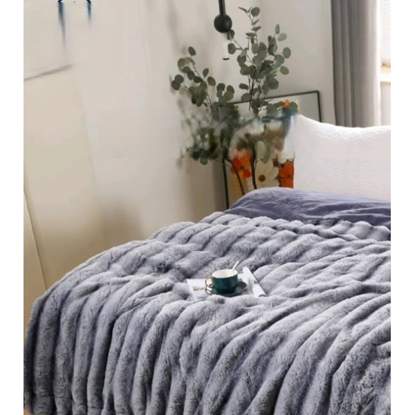 Плед Dushka Home Королівська Шиншила 21229 200х230 см синій