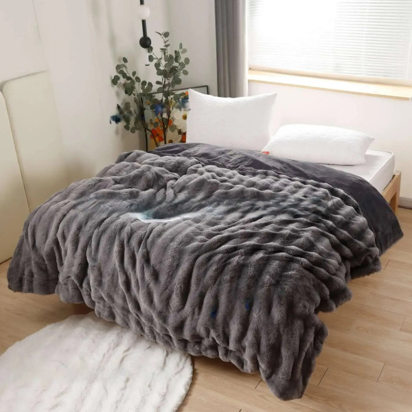 Плед Dushka Home Королівська Шиншила 21232 200х230 см темно-сірий