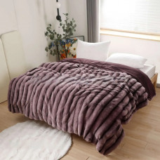 Плед Dushka Home Королівська Шиншила 21233 200х230 см баклажановий