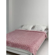 Плед Dushka Home Королівська Шиншила Ромб 21224 200х230 см рожевий