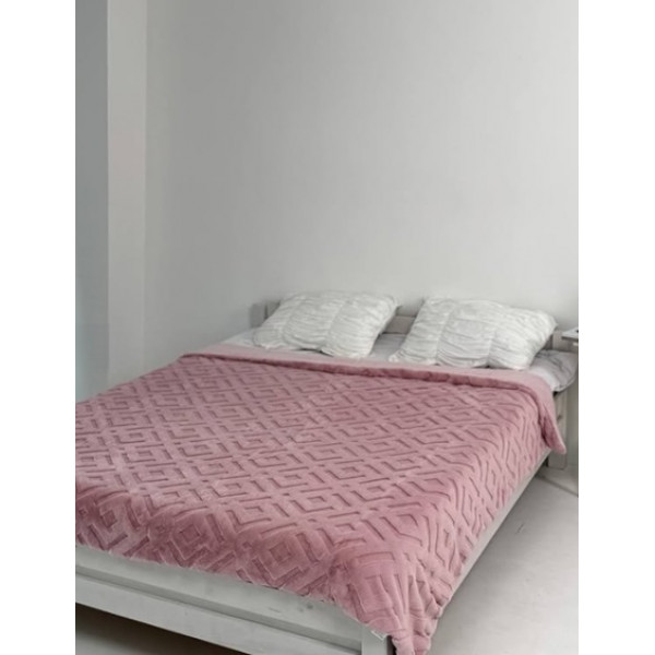 Плед Dushka Home Королівська Шиншила Ромб 21224 200х230 см рожевий