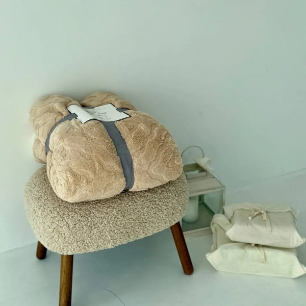 Плед на еко-овчині Dushka Home 21275 200х230 см бежевий