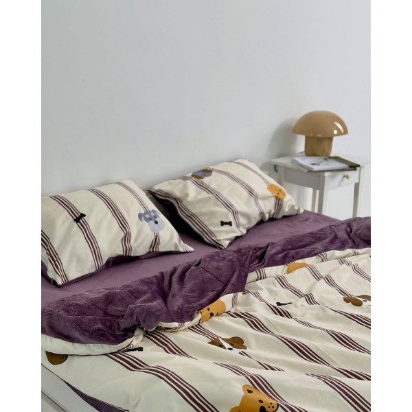 Постільна білизна двоспальне Dushka Home Сатин Плюш 21236 180х215 см