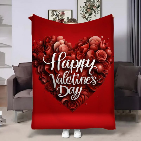 Плед 3D на день закоханих Happy Valentine's Day 30853 180х215 см