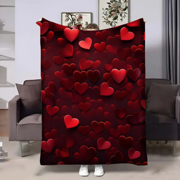 Плед 3D на день закоханих Red Hearts 30854 180х215 см