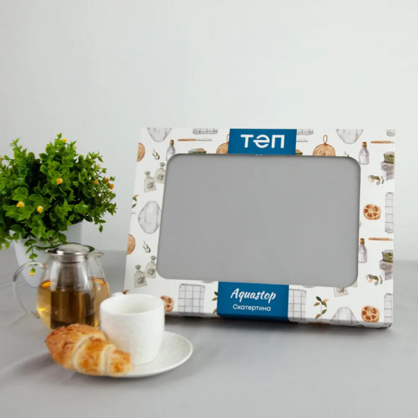 Скатертина ТЕП Aquastop С-04190_29826 140х180 см світло-сіра