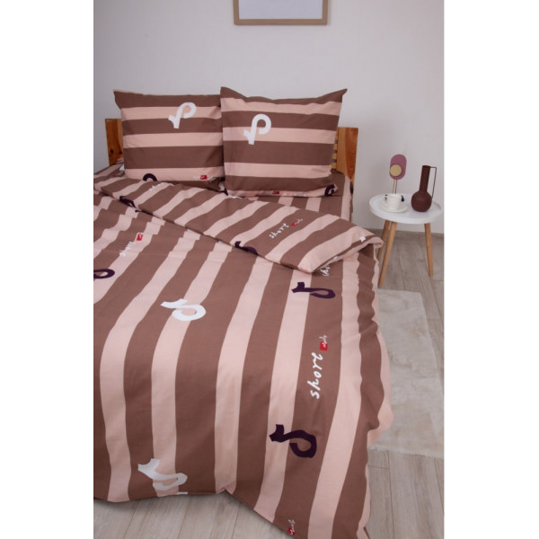 Постільна білизна полуторна ТЕП Soft dreams Line Brown 2-03857-26452 150х215 см коричнева