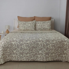 Покривало з 1 наволочкою євро ТЕП Elegante Cotton Beige and White 4-04578_32778 220х240 см