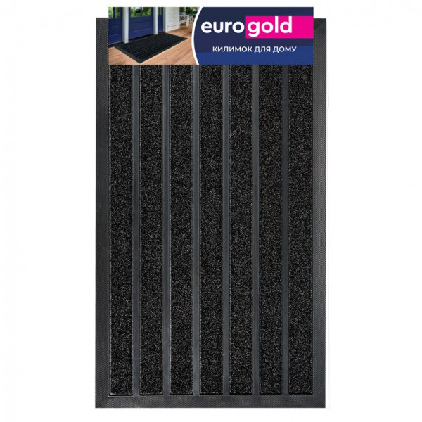 Килимок придверний Eurogold S-6074-BLA 45х75 см чорний