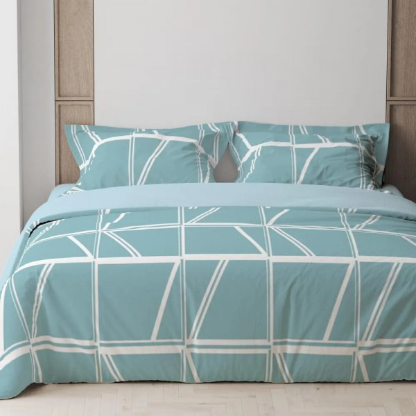 Постільна білизна євро ТЕП Happy Sleep Aqua Grid ТЕП 2-03796_32623 200х215 см