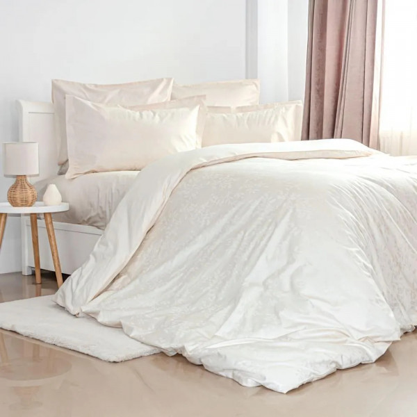 Постільна білизна євро ТЕП Grace Jacquard Milky 2-04547_31835 200х220 см молочна