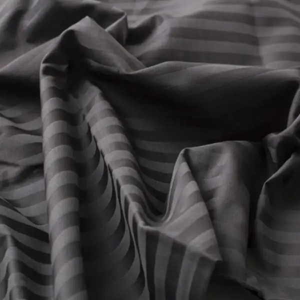 Постільна білизна євро ТЕП СТРАЙП САТИН Graphite 2-04694_33323 200х215 см графітове