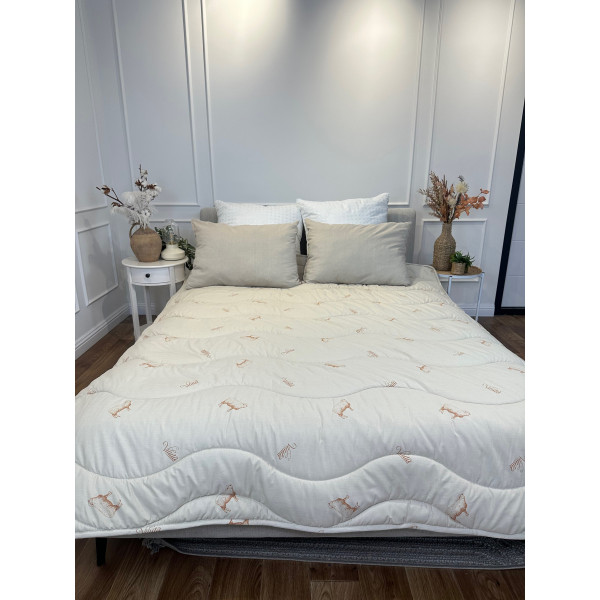 Ковдра двоспальна вовняна Viluta Premium 21431 170x210 см бежева Ковдра двоспальна вовняна Viluta Premium 21431 170x210 см бежева