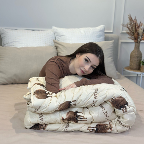 Ковдра євро з овечої вовни Arda Pure wool 21435 195х215 см бежева Ковдра євро з овечої вовни Arda Pure wool 21435 195х215 см бежева