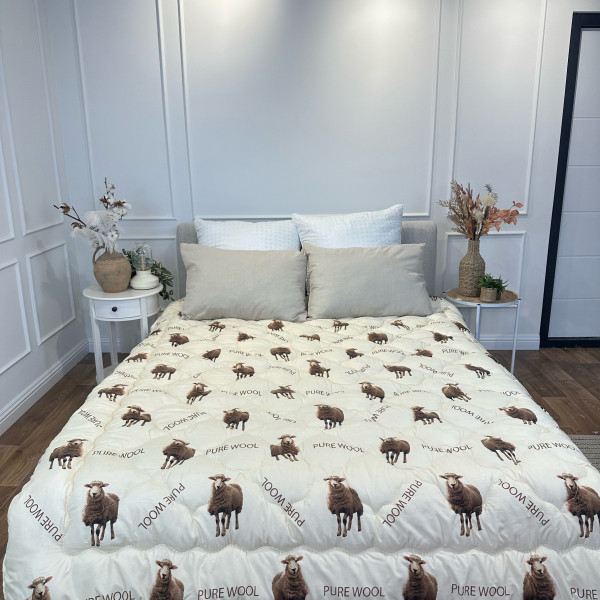 Ковдра євро з овечої вовни Arda Pure wool 21435 195х215 см бежева Ковдра євро з овечої вовни Arda Pure wool 21435 195х215 см бежева