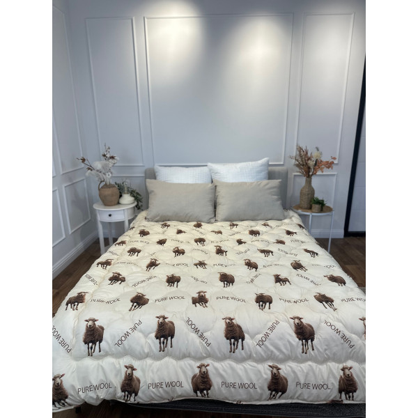 Ковдра євро з овечої вовни Arda Pure wool 21435 195х215 см бежева Ковдра євро з овечої вовни Arda Pure wool 21435 195х215 см бежева