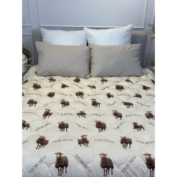 Ковдра євро з овечої вовни Arda Pure wool 21435 195х215 см бежева Ковдра євро з овечої вовни Arda Pure wool 21435 195х215 см бежева