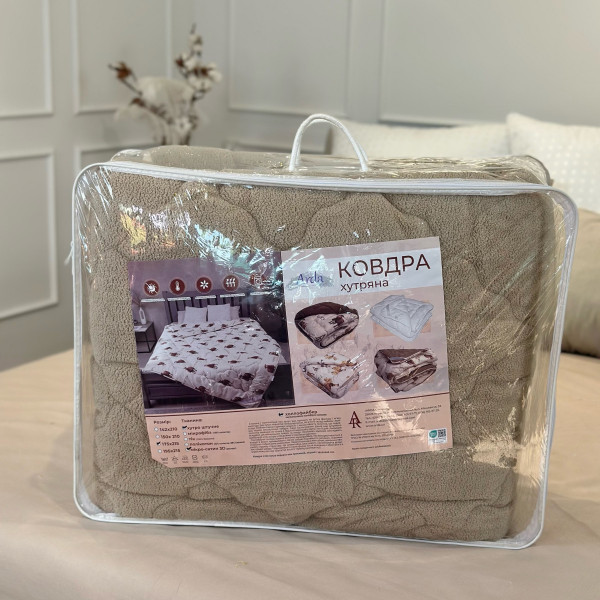 Ковдра євро відкрита двостороння з вовни Arda Camell wool 21438 195х215 см бежева Ковдра євро відкрита двостороння з вовни Arda Camell wool 21438 195х215 см бежева