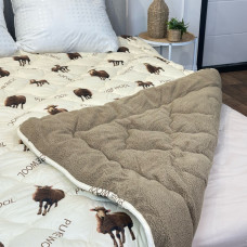 Ковдра євро відкрита двостороння з вовни Arda Pure Wool 21441 195х215 см капучино