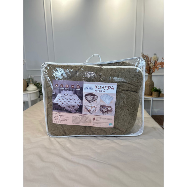 Ковдра євро відкрита двостороння з вовни Arda Pure Wool 21441 195х215 см капучино Ковдра євро відкрита двостороння з вовни Arda Pure Wool 21441 195х215 см капучино