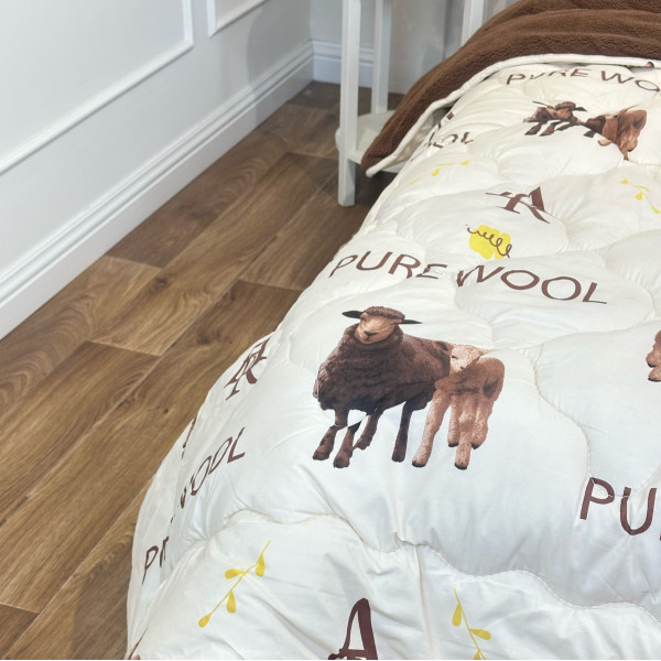 Ковдра євро відкрита двостороння з вовни Arda Pure Wool 21447 195х215 см шоколадне Ковдра євро відкрита двостороння з вовни Arda Pure Wool 21447 195х215 см шоколадне