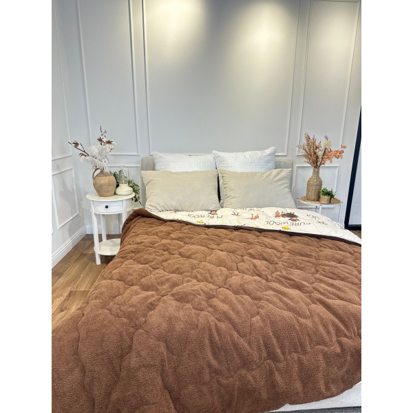 Ковдра євро відкрита двостороння з вовни Arda Pure Wool 21447 195х215 см шоколадне Ковдра євро відкрита двостороння з вовни Arda Pure Wool 21447 195х215 см шоколадне