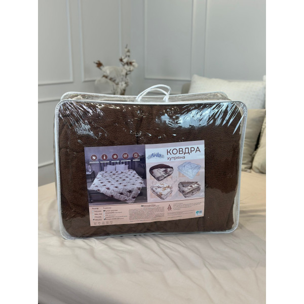 Ковдра євро відкрита двостороння з вовни Arda Pure Wool 21447 195х215 см шоколадне Ковдра євро відкрита двостороння з вовни Arda Pure Wool 21447 195х215 см шоколадне