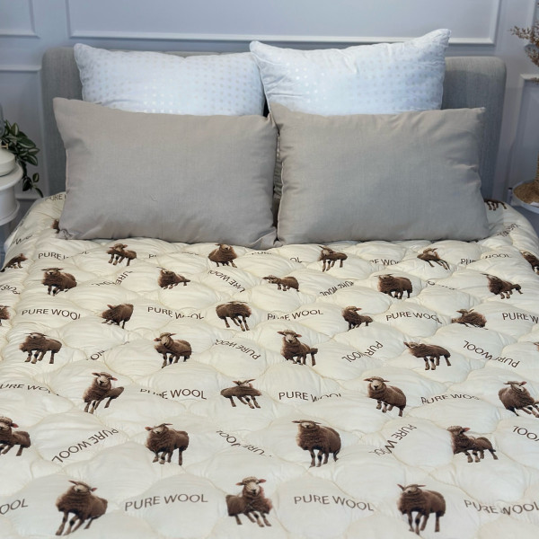 Ковдра полуторна з з овечої вовни Arda Pure Wool 21433 150х210 см бежева Ковдра полуторна з з овечої вовни Arda Pure Wool 21433 150х210 см бежева